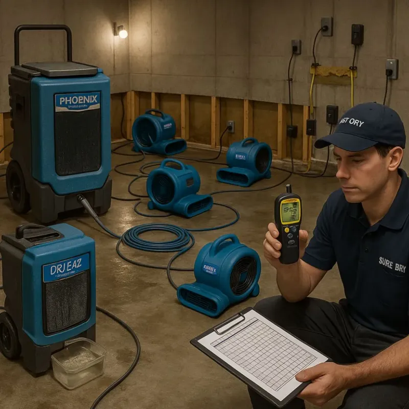 Structural Drying and Dehumidification process in Oxford, MI